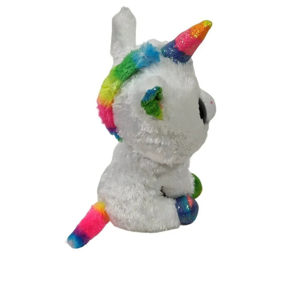 Ty Beanie Boos TySilk Pixy Unicorn Plush White Stuffed Animal Toy Glitter Eyes - Picture 3 of 7